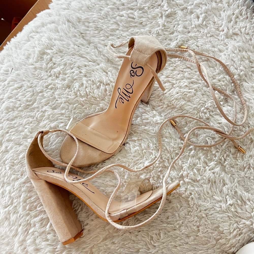 Tie up Nude Heels